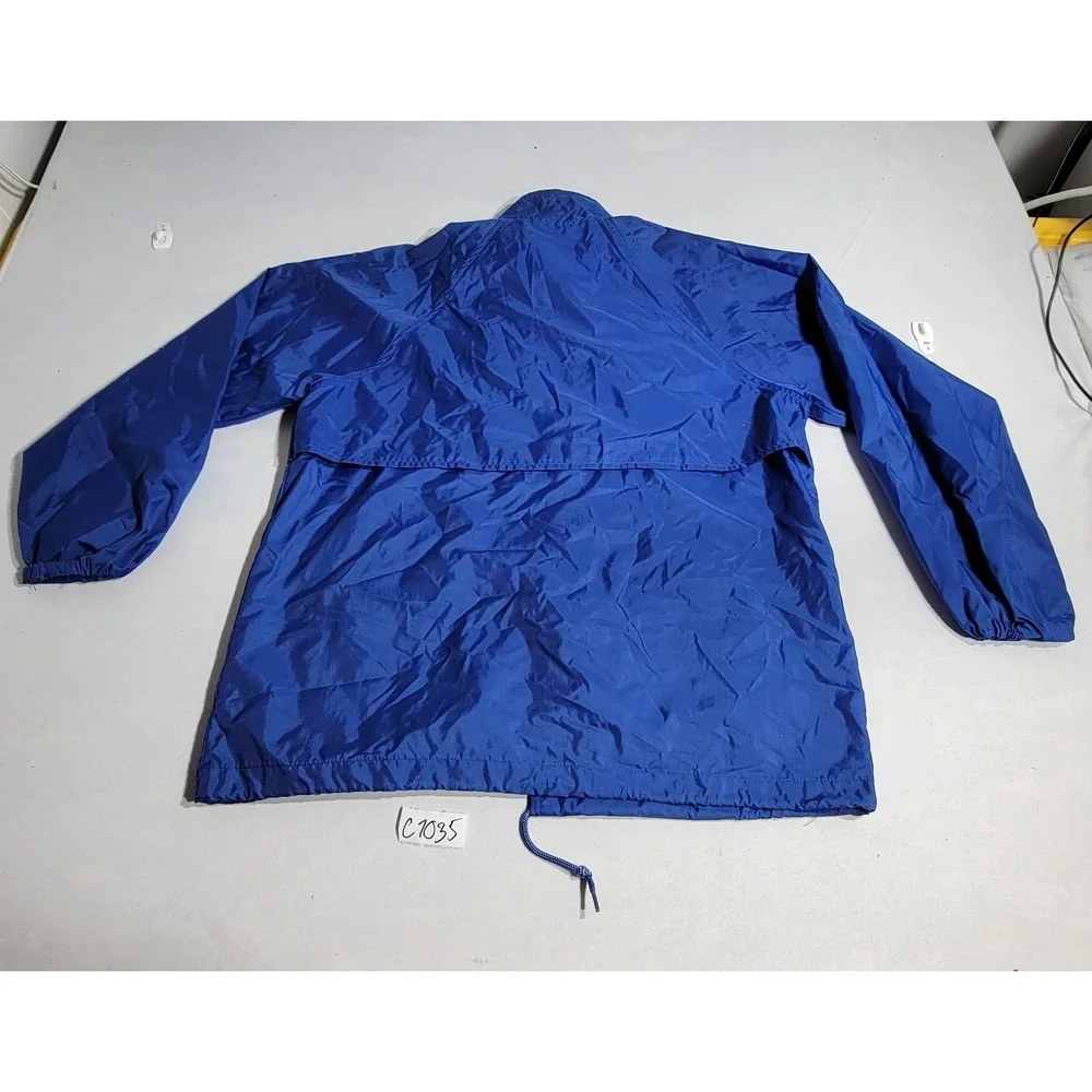 Lands End Vintage Windbreaker Jacket Royal Blue Mesh Lined Small